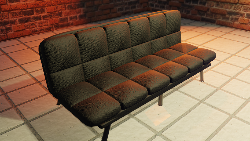 Black Futon with PBR fabric texture  preview image 1